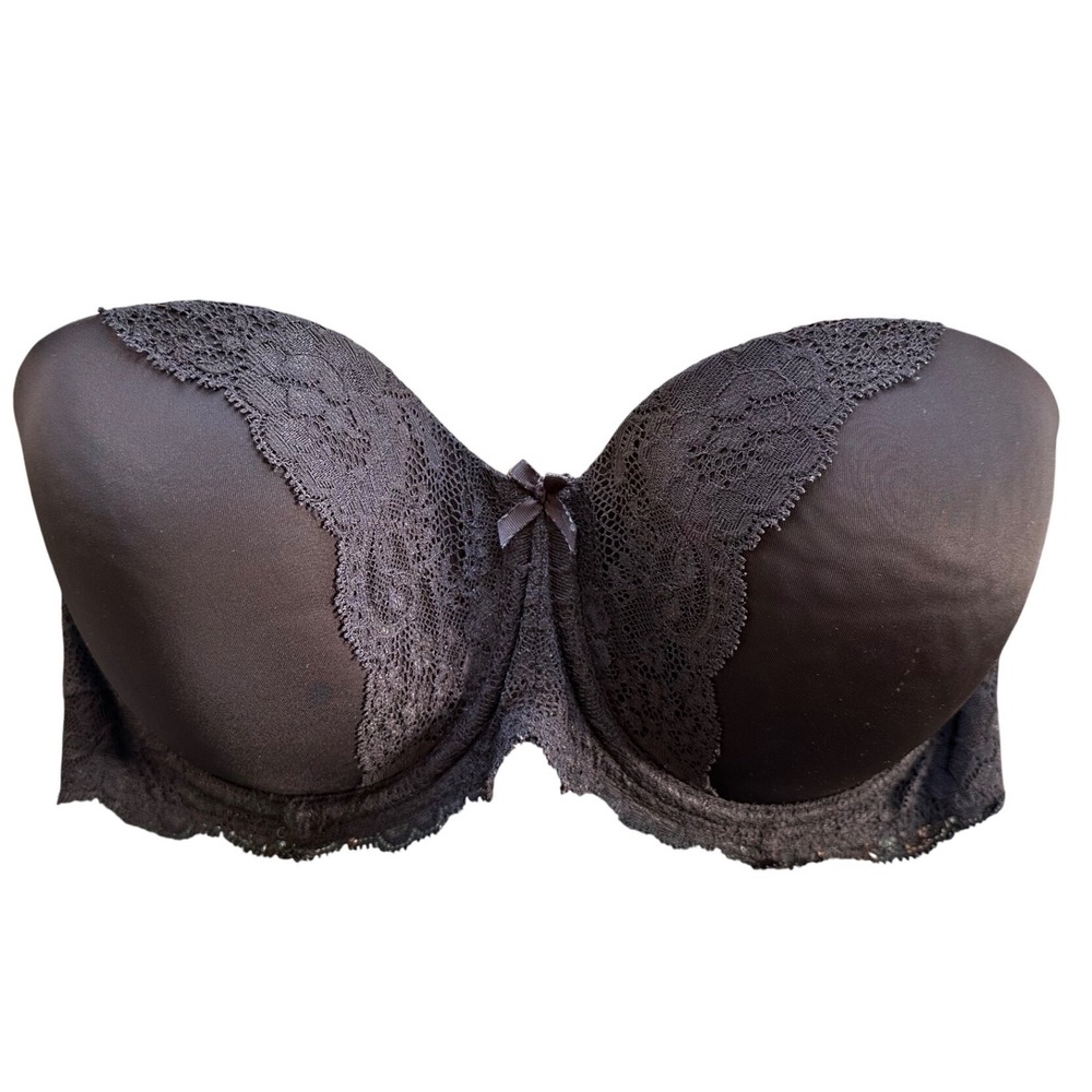 Victorias Secret Dream Angels Multi-Way Strapless Lace Bra 34DDD black no srap
